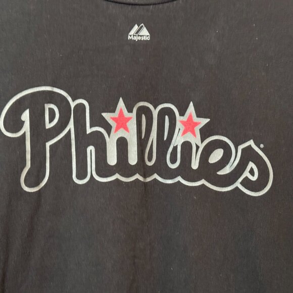 Philadelphia Phillies Carlos Ruiz 51 100% Cotton Majestic T-Shirt, Black, Small - Picture 5 of 11